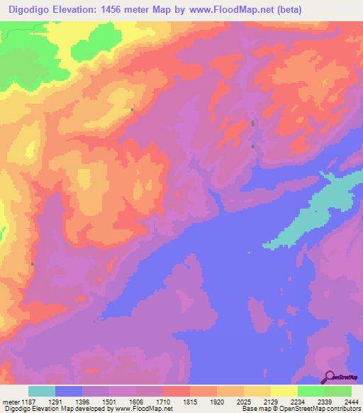 Digodigo,Tanzania Elevation Map