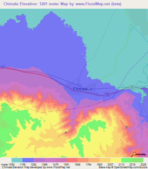 Chimala,Tanzania Elevation Map