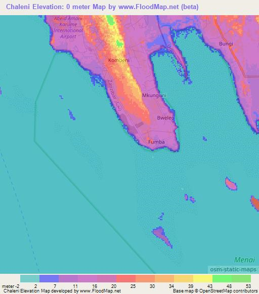 Chaleni,Tanzania Elevation Map