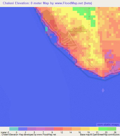 Chaleni,Tanzania Elevation Map