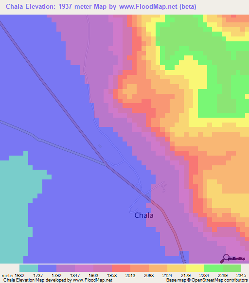 Chala,Tanzania Elevation Map