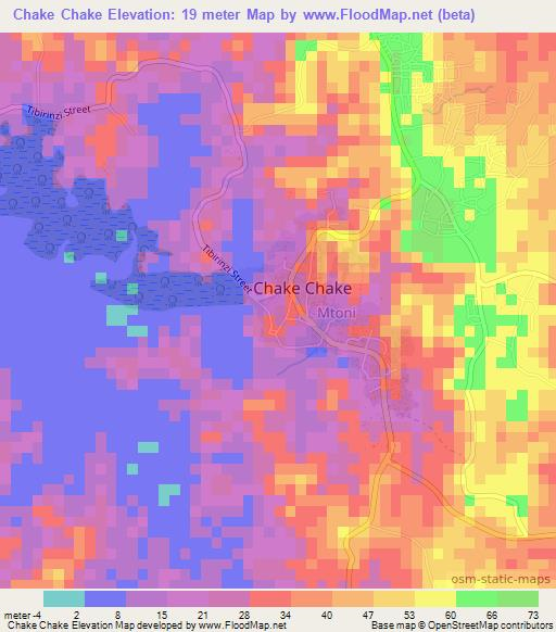 Chake Chake,Tanzania Elevation Map