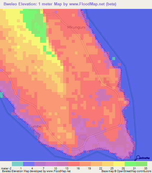 Bweleo,Tanzania Elevation Map