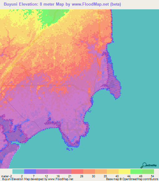 Buyuni,Tanzania Elevation Map