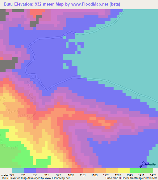 Butu,Tanzania Elevation Map