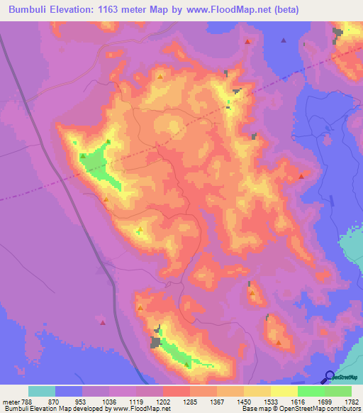 Bumbuli,Tanzania Elevation Map