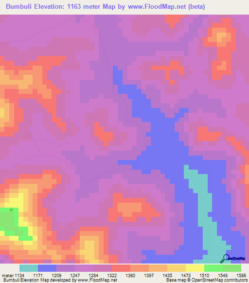 Bumbuli,Tanzania Elevation Map