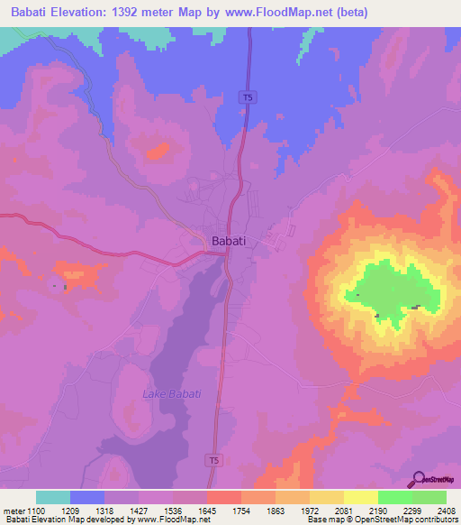 Babati,Tanzania Elevation Map