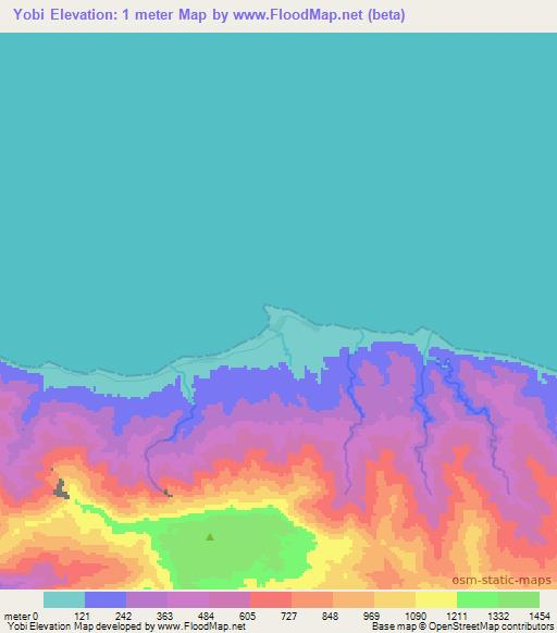 Yobi,Indonesia Elevation Map