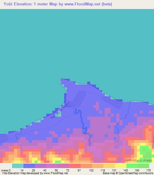 Yobi,Indonesia Elevation Map