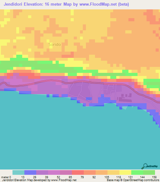 Jendidori,Indonesia Elevation Map