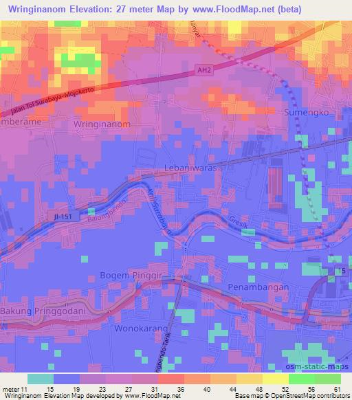 Wringinanom,Indonesia Elevation Map