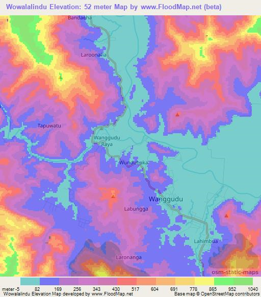 Wowalalindu,Indonesia Elevation Map