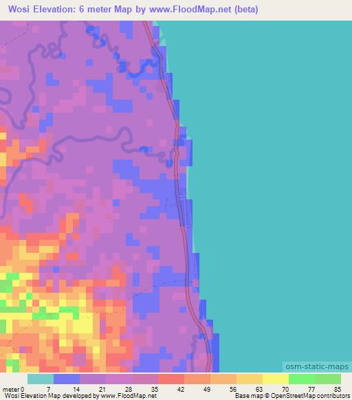 Wosi,Indonesia Elevation Map