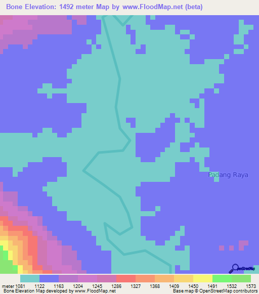 Bone,Indonesia Elevation Map