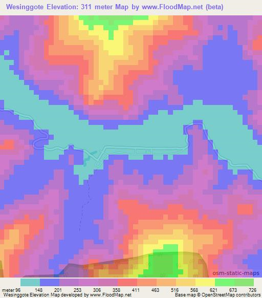 Wesinggote,Indonesia Elevation Map