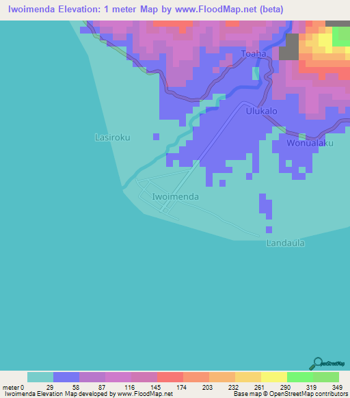 Iwoimenda,Indonesia Elevation Map