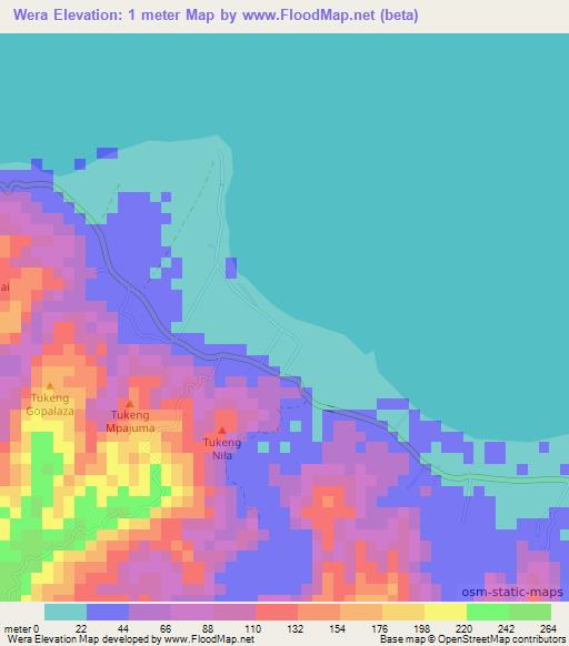 Wera,Indonesia Elevation Map