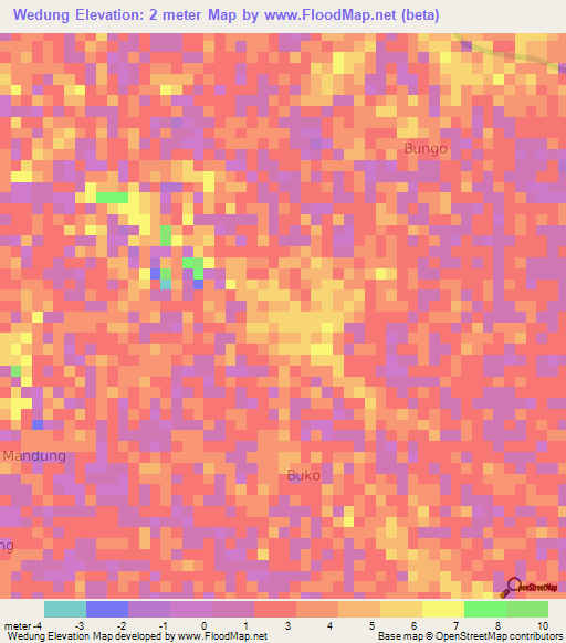 Wedung,Indonesia Elevation Map