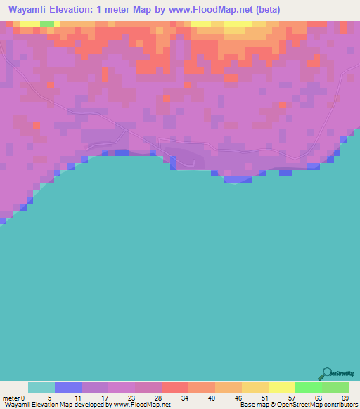 Wayamli,Indonesia Elevation Map