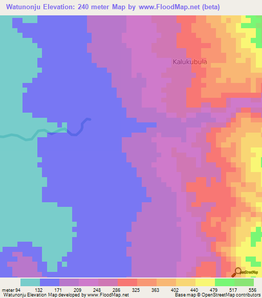 Watunonju,Indonesia Elevation Map