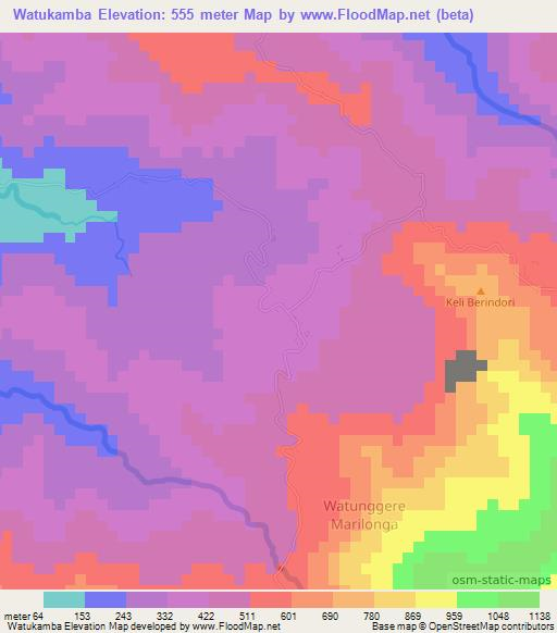 Watukamba,Indonesia Elevation Map