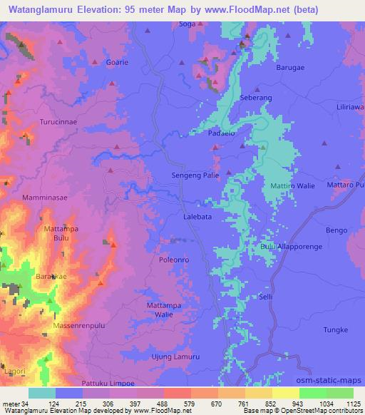 Watanglamuru,Indonesia Elevation Map