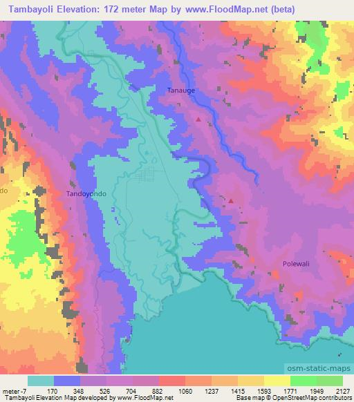 Tambayoli,Indonesia Elevation Map