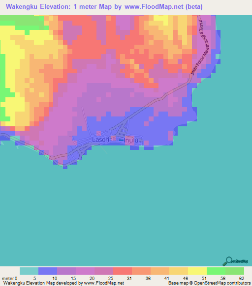 Wakengku,Indonesia Elevation Map