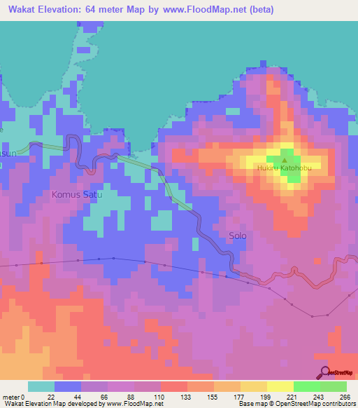 Wakat,Indonesia Elevation Map