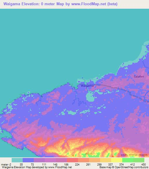 Waigama,Indonesia Elevation Map