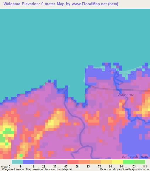 Waigama,Indonesia Elevation Map