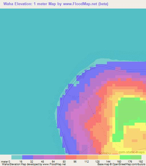 Waha,Indonesia Elevation Map