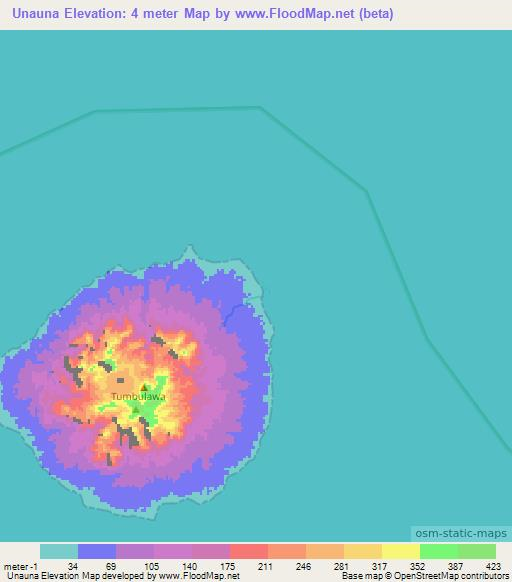 Unauna,Indonesia Elevation Map