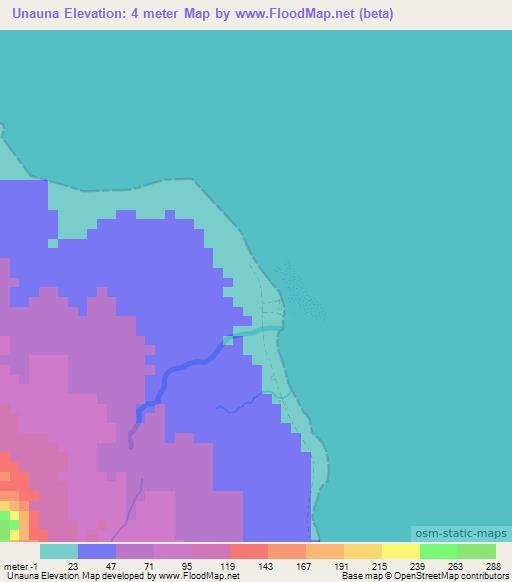 Unauna,Indonesia Elevation Map