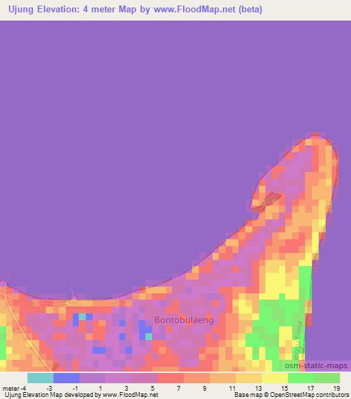 Ujung,Indonesia Elevation Map