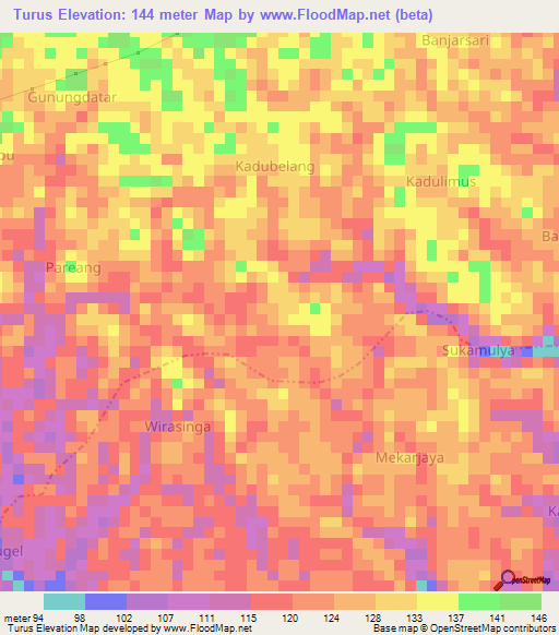 Turus,Indonesia Elevation Map