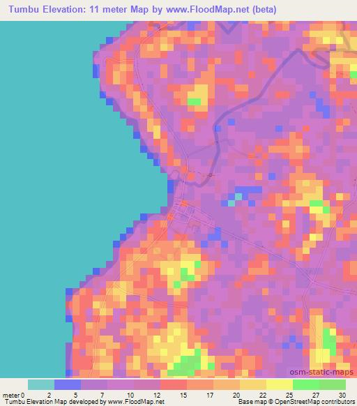 Tumbu,Indonesia Elevation Map