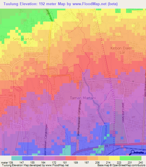 Tuulung,Indonesia Elevation Map