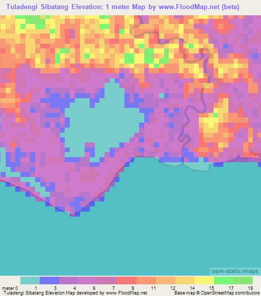 Tuladengi Sibatang,Indonesia Elevation Map