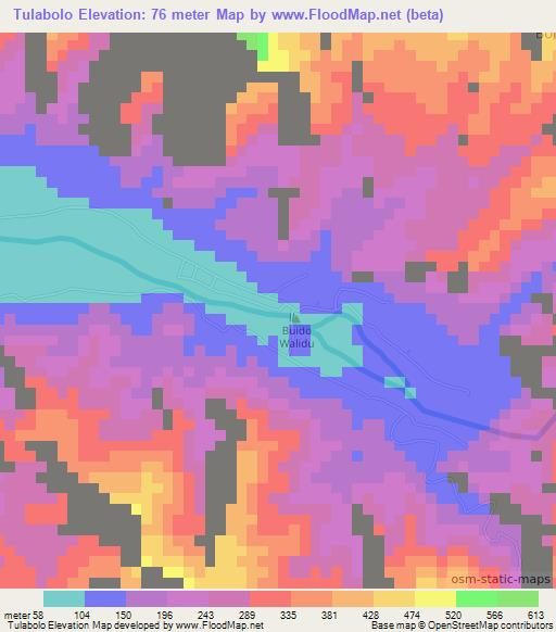 Tulabolo,Indonesia Elevation Map