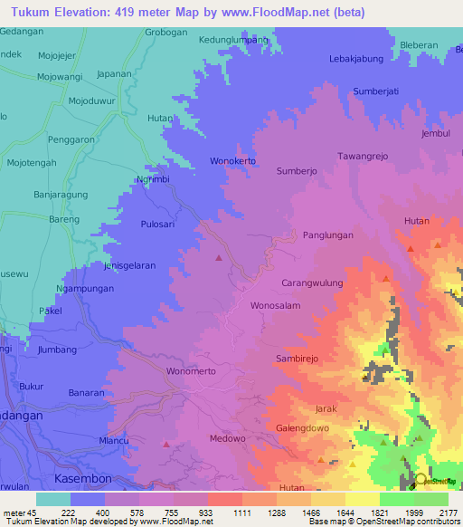 Tukum,Indonesia Elevation Map