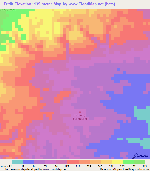 Tritik,Indonesia Elevation Map