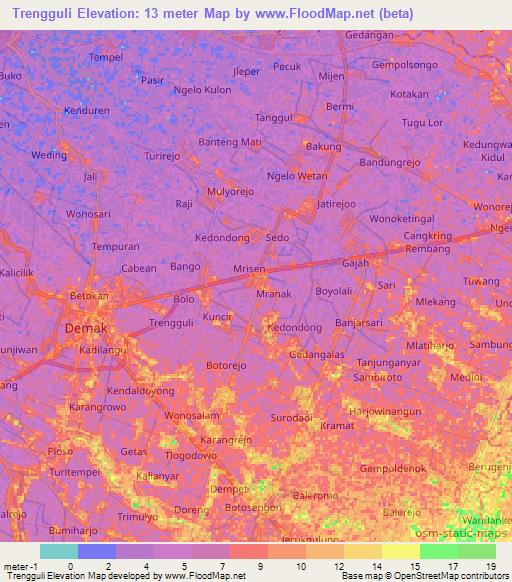 Trengguli,Indonesia Elevation Map