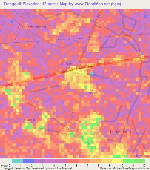 Trengguli,Indonesia Elevation Map