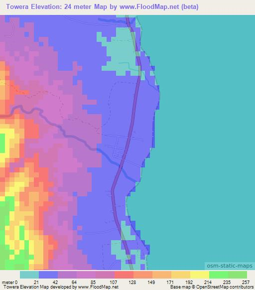 Towera,Indonesia Elevation Map