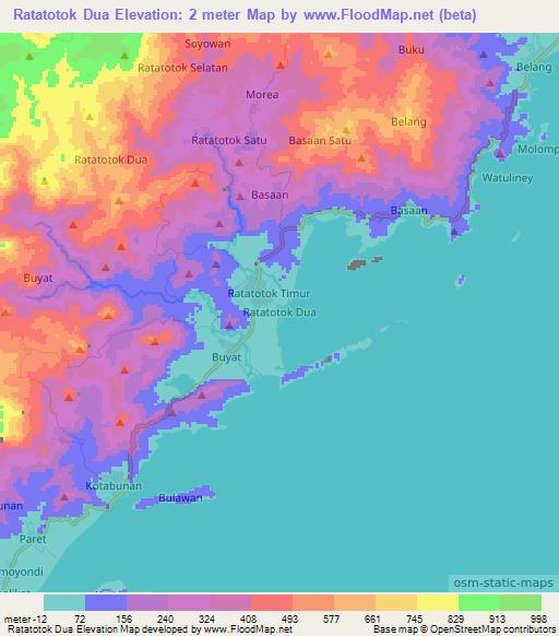 Ratatotok Dua,Indonesia Elevation Map