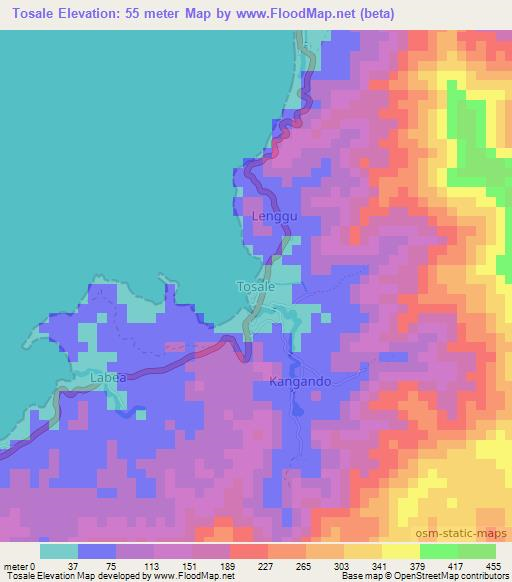 Tosale,Indonesia Elevation Map