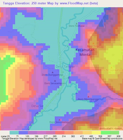 Tangga,Indonesia Elevation Map