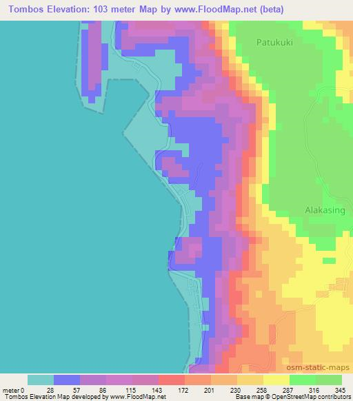 Tombos,Indonesia Elevation Map